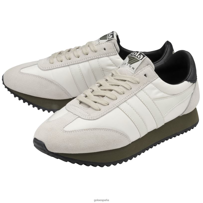 calzado V4PZL30 hombres Gola zapatillas clásicas boston '78 blanco hueso/caqui/negro