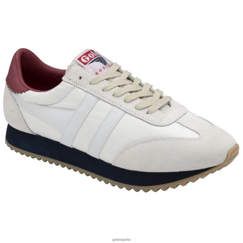 calzado V4PZL31 hombres Gola zapatillas clásicas boston '78 blanco roto/azul marino/rojo intenso