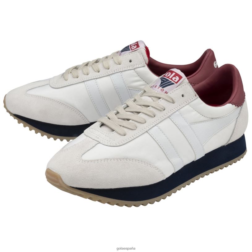 calzado V4PZL31 hombres Gola zapatillas clásicas boston '78 blanco roto/azul marino/rojo intenso