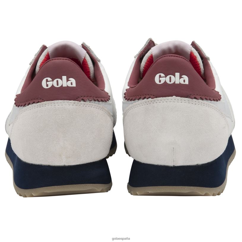 calzado V4PZL31 hombres Gola zapatillas clásicas boston '78 blanco roto/azul marino/rojo intenso