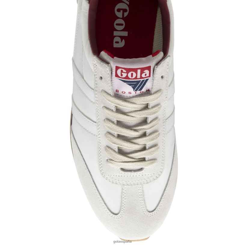 calzado V4PZL31 hombres Gola zapatillas clásicas boston '78 blanco roto/azul marino/rojo intenso