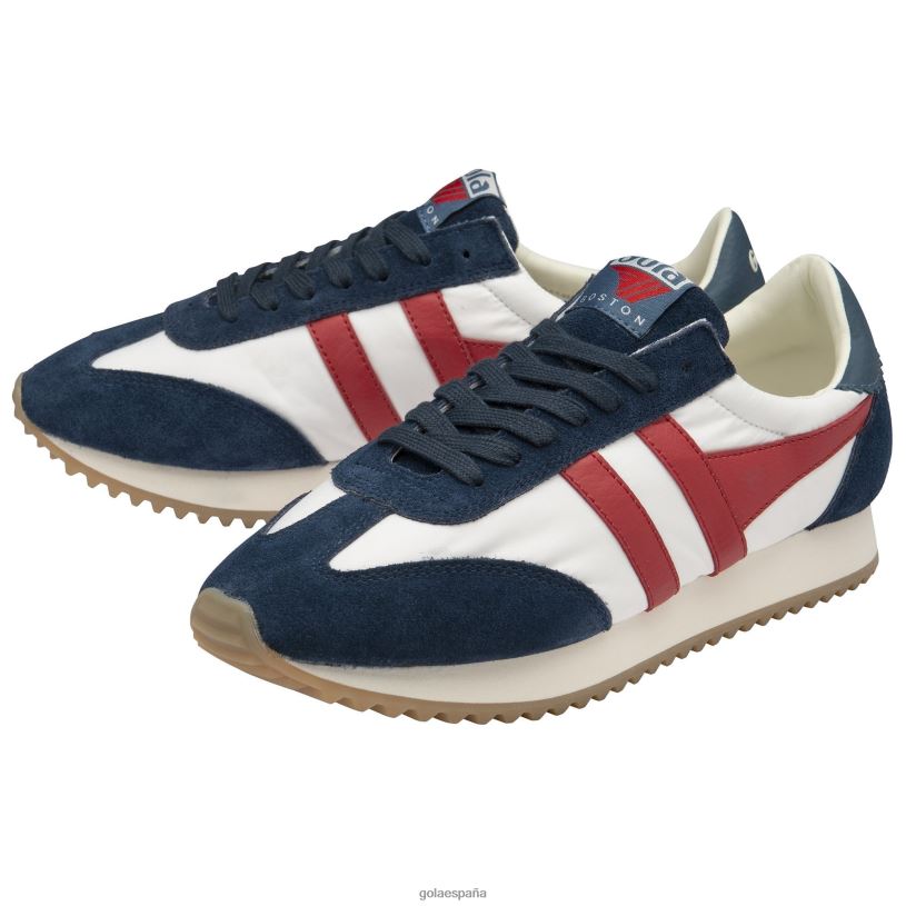 calzado V4PZL32 hombres Gola zapatillas clásicas boston '78 azul vintage/blanco roto/rojo oscuro