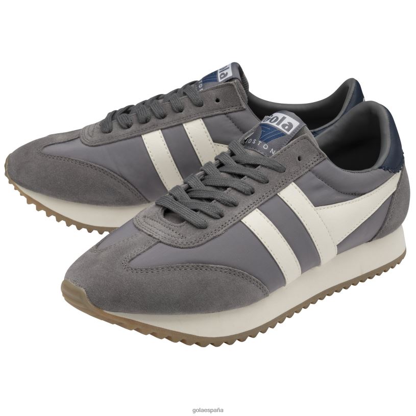 calzado V4PZL37 hombres Gola zapatillas clásicas boston '78 ceniza/blanco roto/azul marino