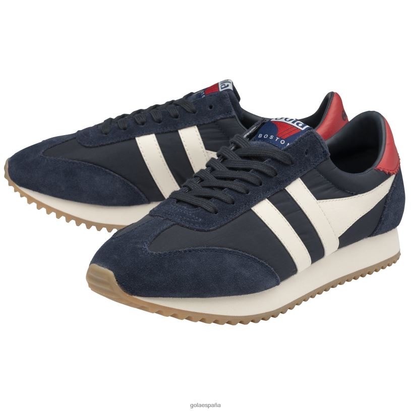 calzado V4PZL38 hombres Gola zapatillas clásicas boston '78 azul marino/blanco hueso/rojo oscuro