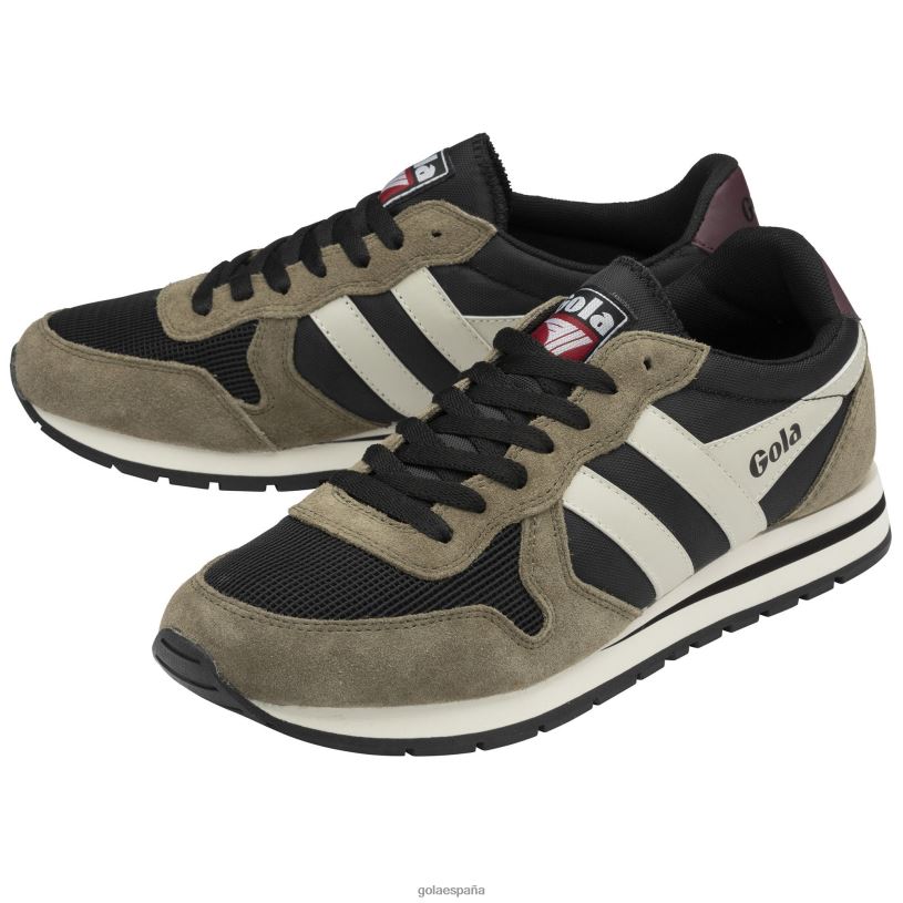 calzado V4PZL45 hombres Gola zapatillas clásicas daytona 2 negro/caqui/blanco roto