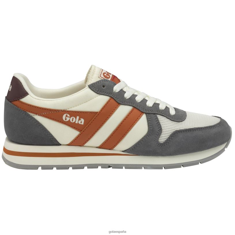 calzado V4PZL48 hombres Gola zapatillas clásicas daytona 2 blanco roto/ceniza/naranja malhumorado