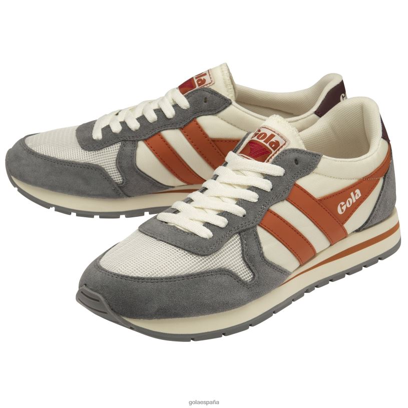 calzado V4PZL48 hombres Gola zapatillas clásicas daytona 2 blanco roto/ceniza/naranja malhumorado