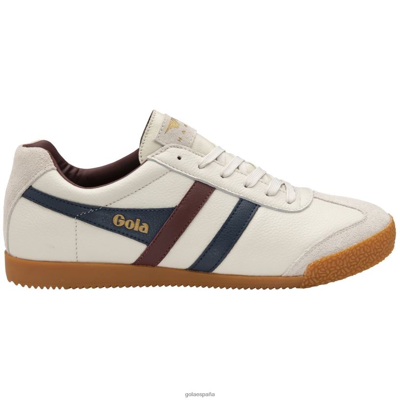 calzado V4PZL143 hombres Gola zapatillas clásicas harrier de piel blanco roto/azul marino/burdeos