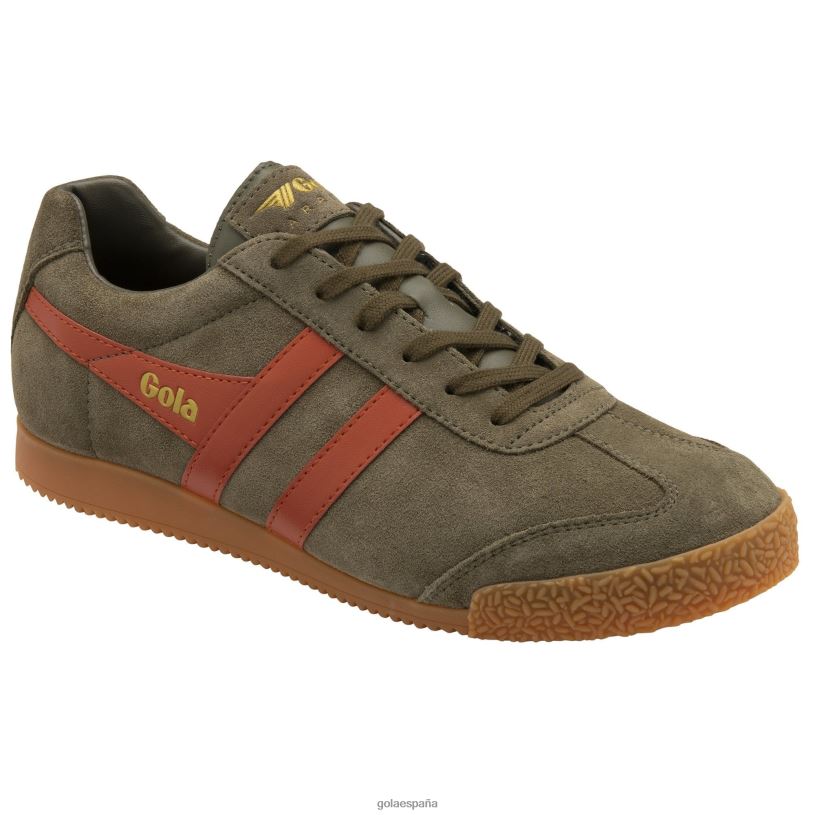 calzado V4PZL156 hombres Gola zapatillas clásicas harrier de ante 5 especia caqui/naranja