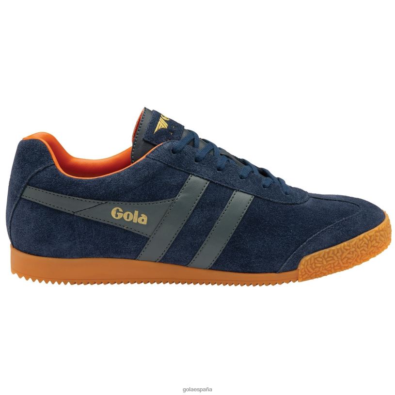 calzado V4PZL171 hombres Gola zapatillas clásicas harrier de ante 5 azul marino/ceniza/naranja malhumorado