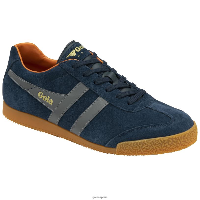 calzado V4PZL171 hombres Gola zapatillas clásicas harrier de ante 5 azul marino/ceniza/naranja malhumorado