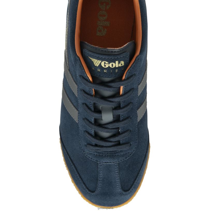 calzado V4PZL171 hombres Gola zapatillas clásicas harrier de ante 5 azul marino/ceniza/naranja malhumorado