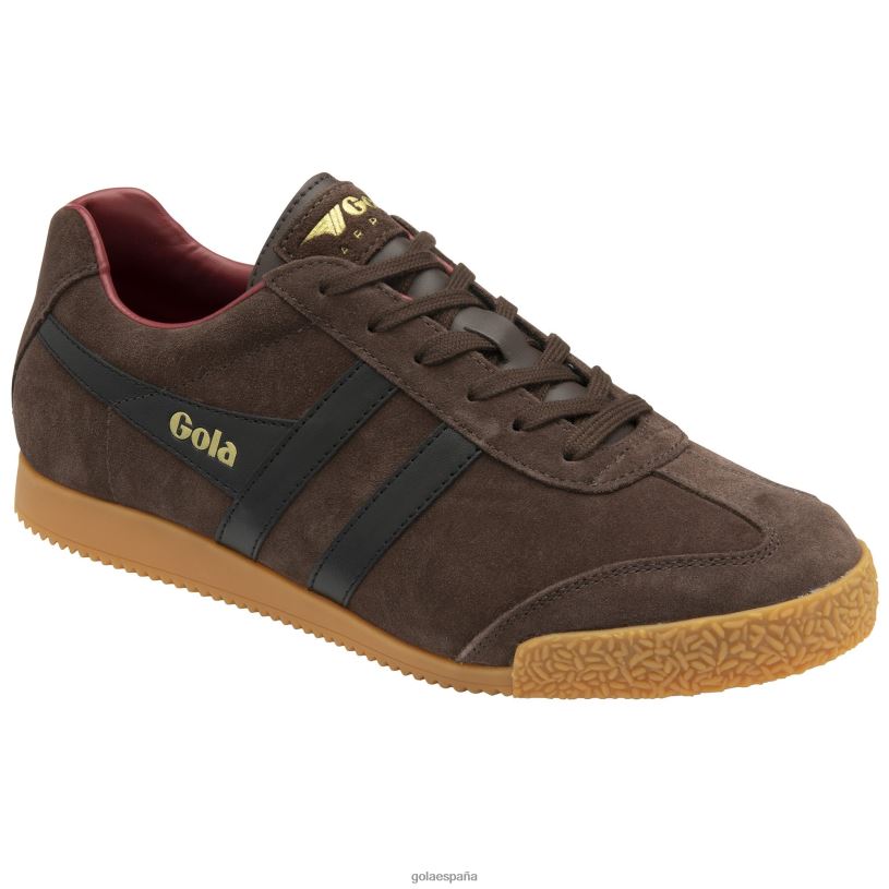 calzado V4PZL172 hombres Gola zapatillas clásicas harrier de ante 5 marrón oscuro/negro/rojo intenso