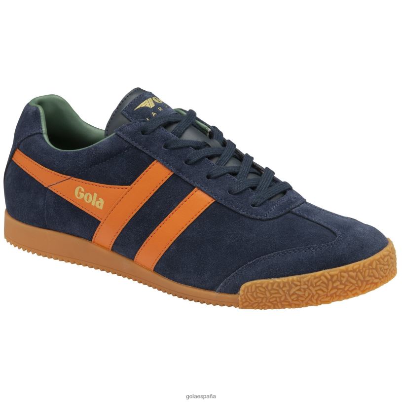 calzado V4PZL183 hombres Gola zapatillas classics harrier de ante 7 azul marino/naranja malhumorado/salvia