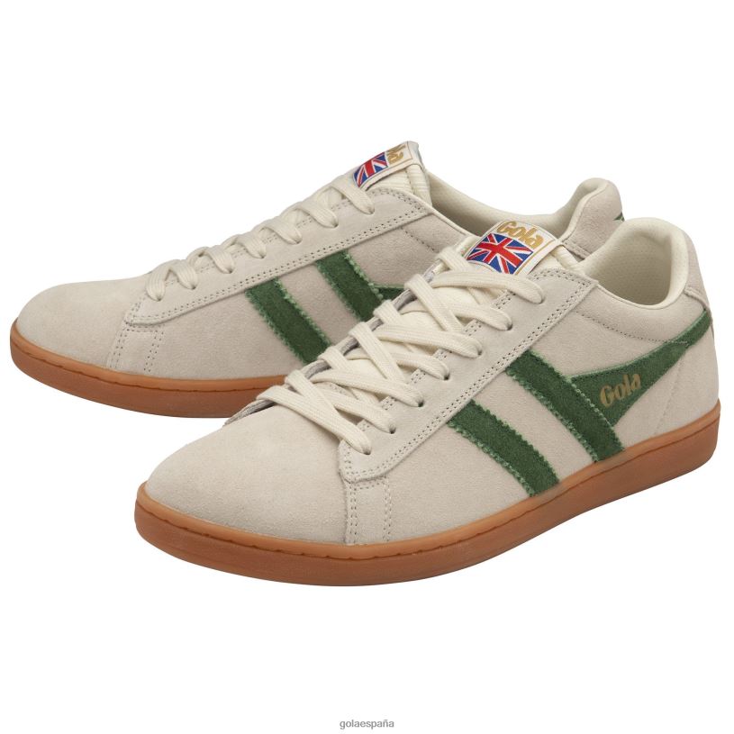 calzado V4PZL214 hombres Gola tenis classics equipe de ante blanco hueso/verde oscuro/chicle