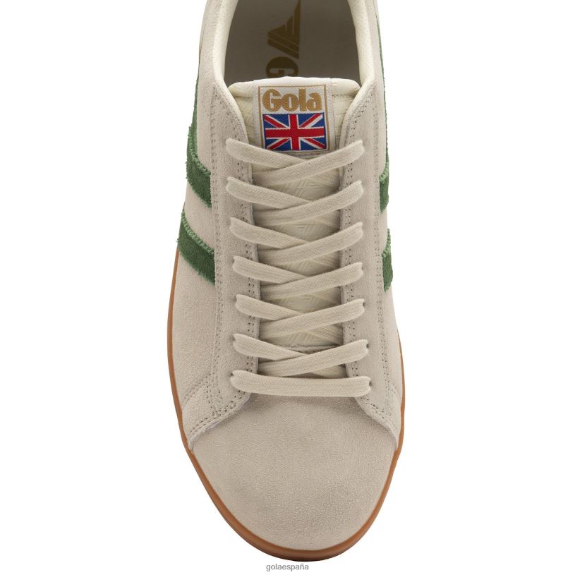 calzado V4PZL214 hombres Gola tenis classics equipe de ante blanco hueso/verde oscuro/chicle