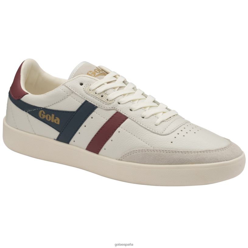 calzado V4PZL216 hombres Gola zapatillas clásicas de piel inca blanco roto/azul vintage/rojo intenso
