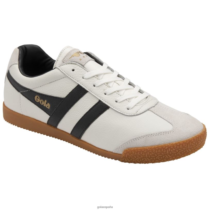 calzado V4PZL239 hombres Gola zapatillas clásicas harrier de piel blanco negro
