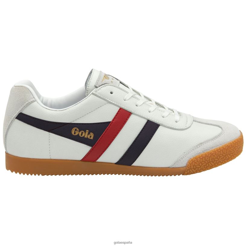 calzado V4PZL241 hombres Gola zapatillas clásicas harrier de piel blanco/azul marino/rojo