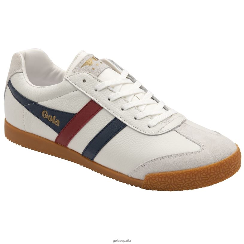 calzado V4PZL241 hombres Gola zapatillas clásicas harrier de piel blanco/azul marino/rojo