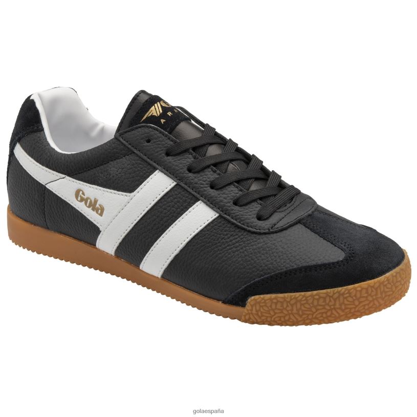 calzado V4PZL242 hombres Gola zapatillas clásicas harrier de piel blanco negro