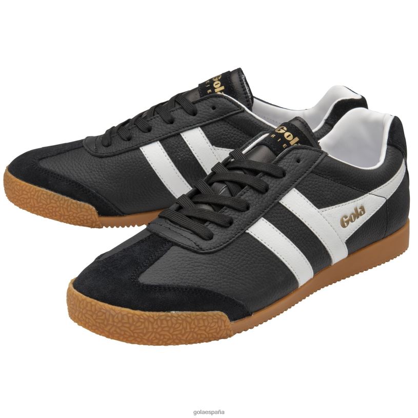 calzado V4PZL242 hombres Gola zapatillas clásicas harrier de piel blanco negro