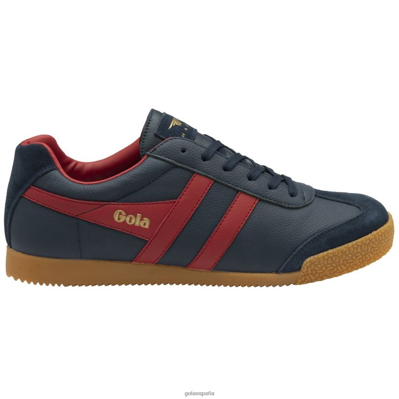 calzado V4PZL243 hombres Gola zapatillas clásicas harrier de piel azul marino/rojo intenso