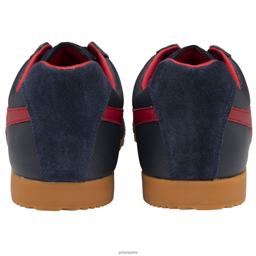 calzado V4PZL243 hombres Gola zapatillas clásicas harrier de piel azul marino/rojo intenso