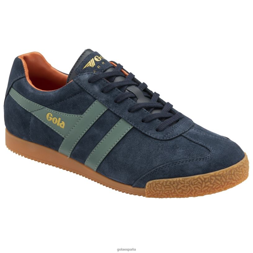 calzado V4PZL253 hombres Gola zapatillas classics harrier de ante 7 azul marino/salvia/naranja malhumorado