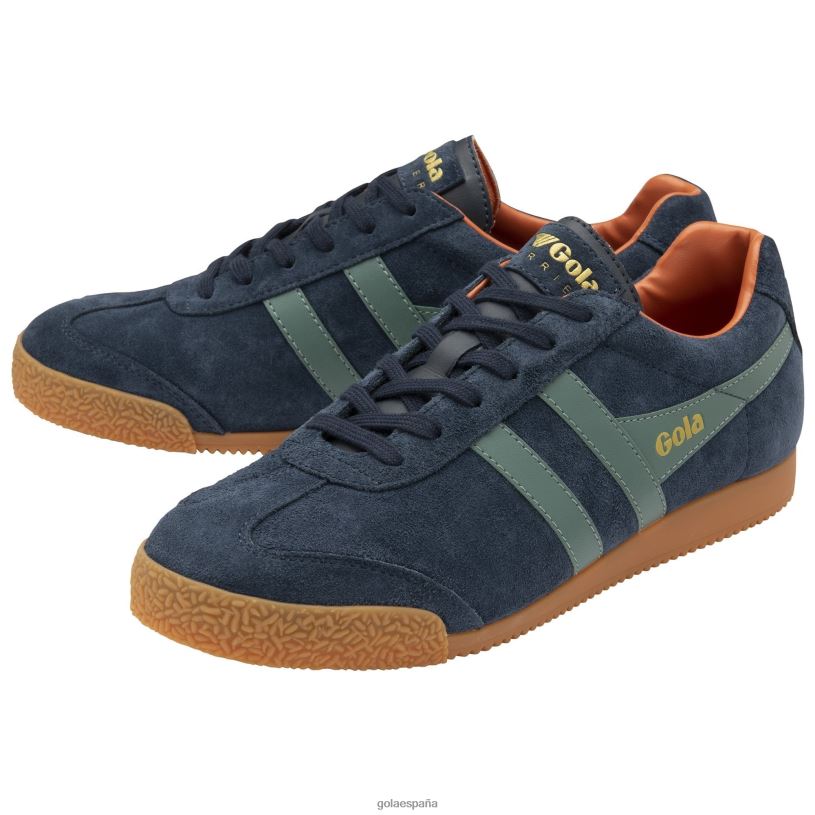 calzado V4PZL253 hombres Gola zapatillas classics harrier de ante 7 azul marino/salvia/naranja malhumorado