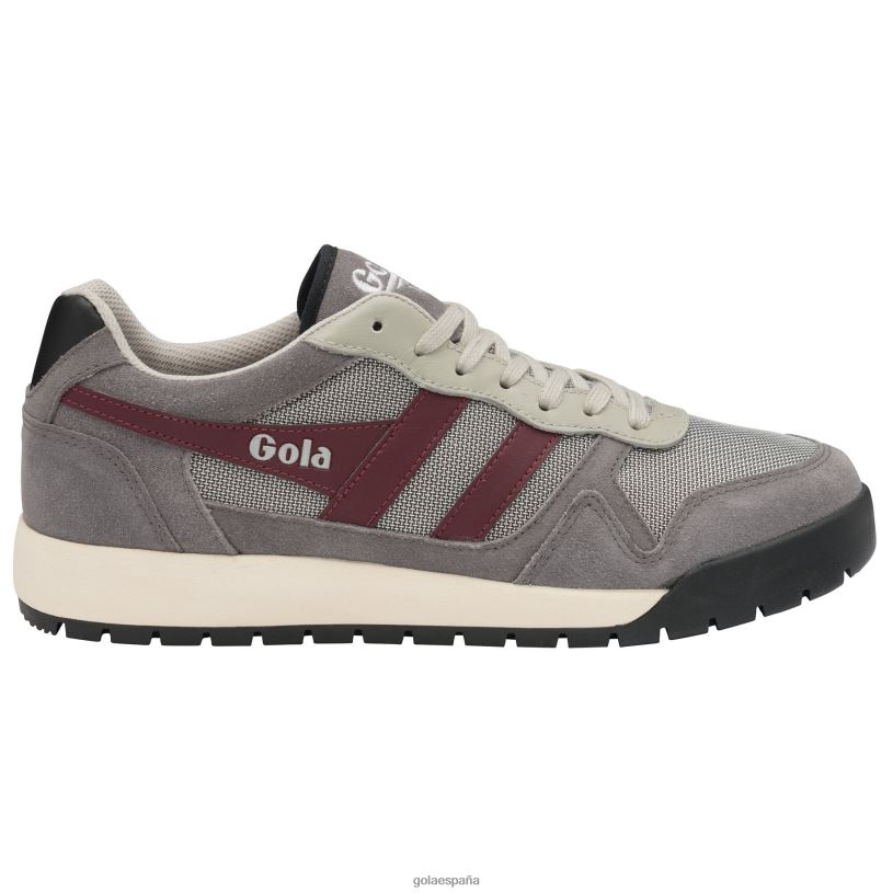 calzado V4PZL122 hombres Gola zapatillas bajas clásicas trek gris/burdeos/negro
