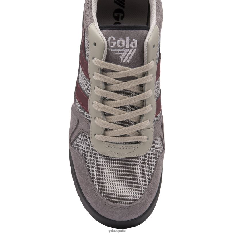 calzado V4PZL122 hombres Gola zapatillas bajas clásicas trek gris/burdeos/negro