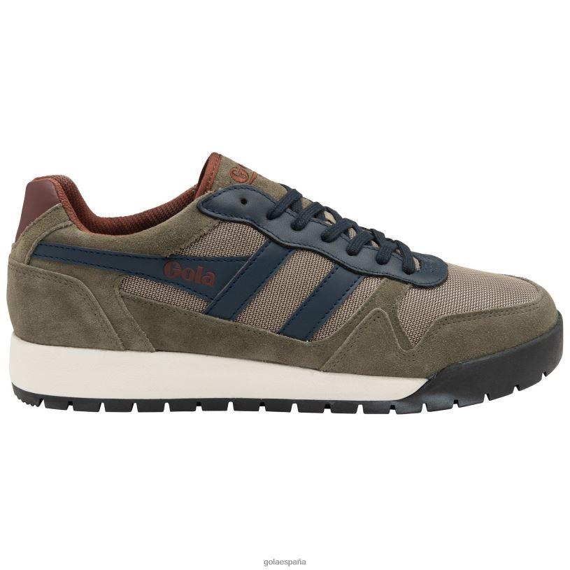calzado V4PZL123 hombres Gola zapatillas bajas clásicas trek caqui/azul marino/burdeos