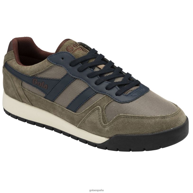 calzado V4PZL123 hombres Gola zapatillas bajas clásicas trek caqui/azul marino/burdeos