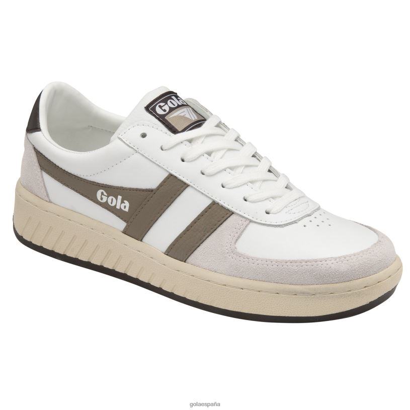 calzado V4PZL138 hombres Gola zapatillas clásicas grandslam clásicas blanco/rinoceronte/marrón oscuro