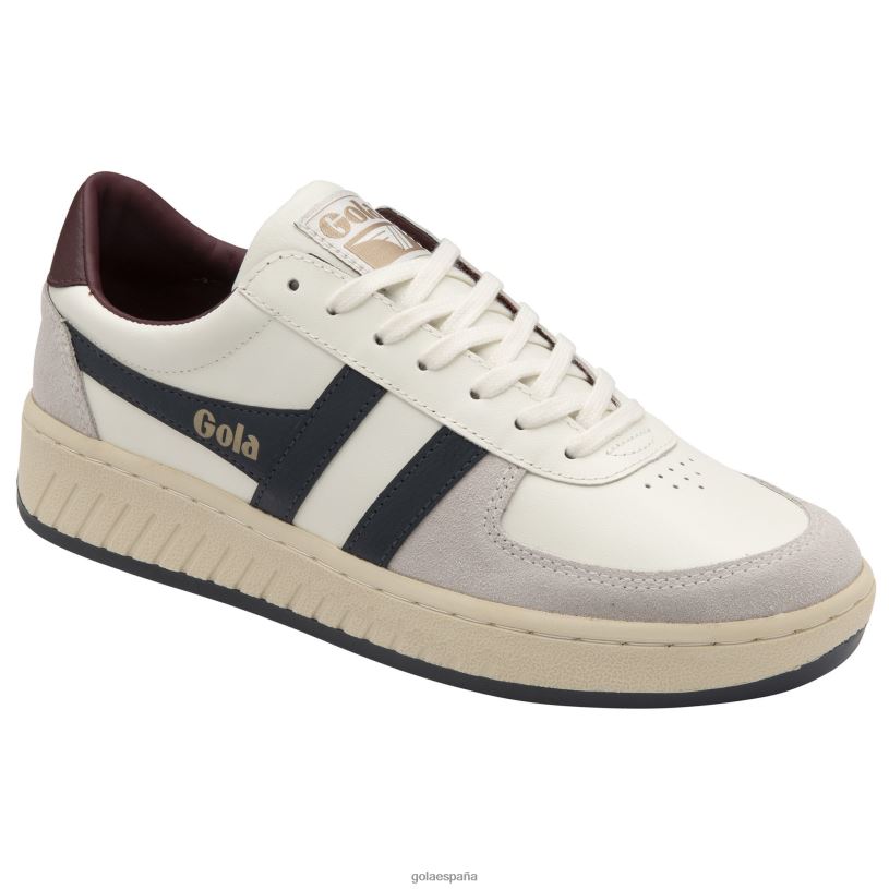 calzado V4PZL150 hombres Gola zapatillas clásicas grandslam clásicas blanco roto/azul marino/burdeos
