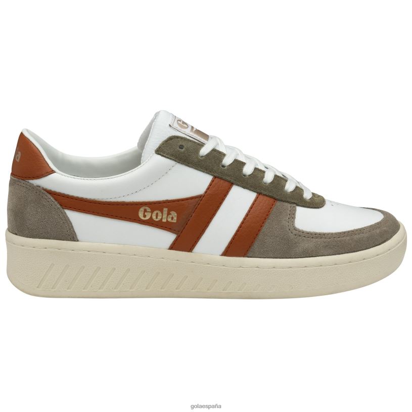 calzado V4PZL151 hombres Gola tenis classics grandslam quadrant blanco/rinoceronte/naranja malhumorado/caqui