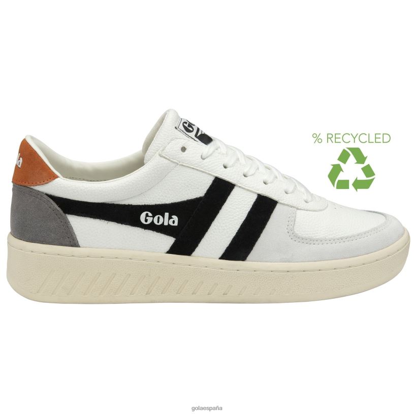calzado V4PZL153 hombres Gola zapatillas clásicas grandslam trident blanco/negro/naranja malhumorado