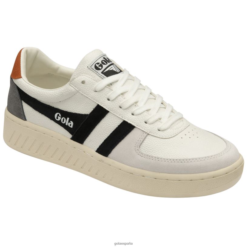 calzado V4PZL153 hombres Gola zapatillas clásicas grandslam trident blanco/negro/naranja malhumorado