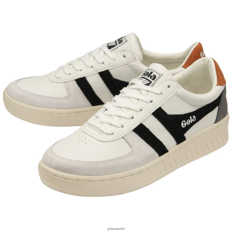 calzado V4PZL153 hombres Gola zapatillas clásicas grandslam trident blanco/negro/naranja malhumorado