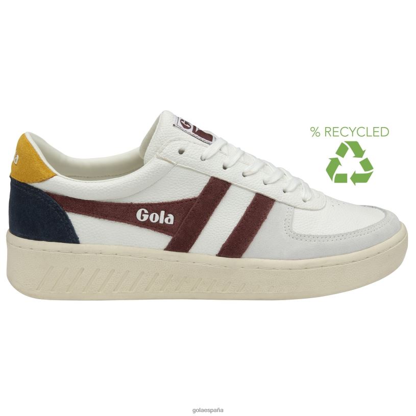 calzado V4PZL154 hombres Gola zapatillas clásicas grandslam trident blanco/burdeos/sol