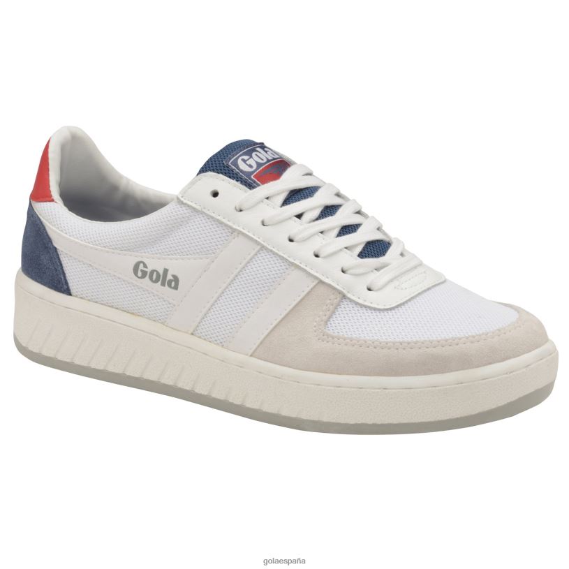 calzado V4PZL187 hombres Gola zapatillas clásicas grandslam de malla blanco/báltico/rojo