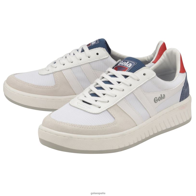 calzado V4PZL187 hombres Gola zapatillas clásicas grandslam de malla blanco/báltico/rojo