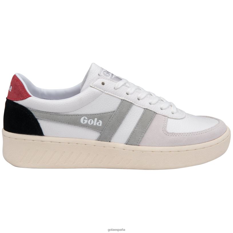 calzado V4PZL190 hombres Gola zapatillas clásicas grandslam trident blanco/gris claro/rojo oscuro