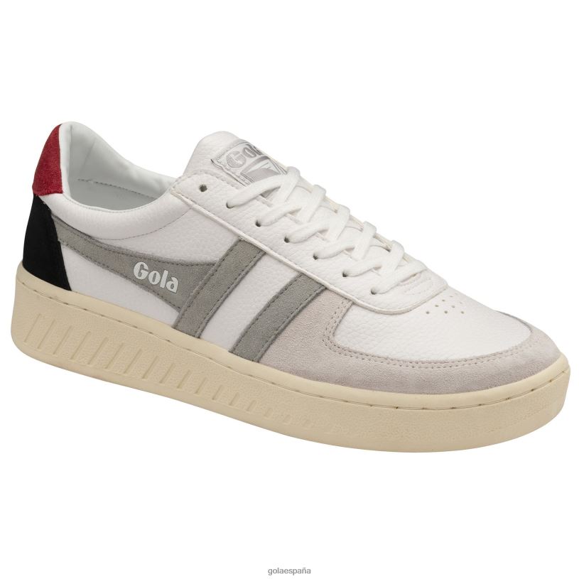 calzado V4PZL190 hombres Gola zapatillas clásicas grandslam trident blanco/gris claro/rojo oscuro