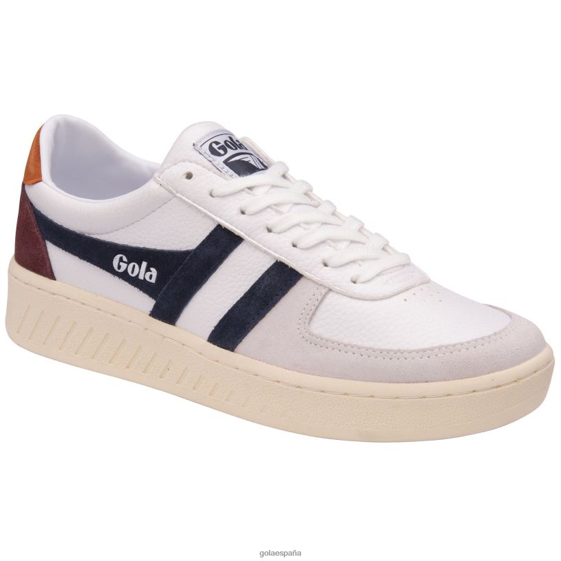 calzado V4PZL191 hombres Gola zapatillas clásicas grandslam trident blanco/azul marino/naranja malhumorado