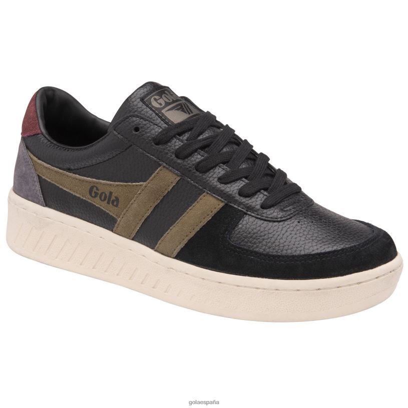 calzado V4PZL192 hombres Gola zapatillas clásicas grandslam trident negro/caqui/burdeos