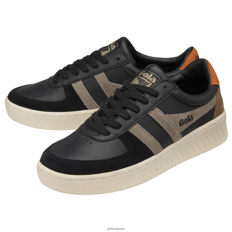 calzado V4PZL193 hombres Gola zapatillas clásicas grandslam trident negro/rinoceronte/naranja malhumorado