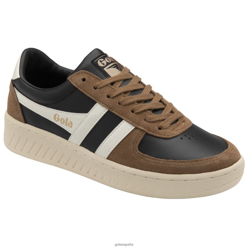 calzado V4PZL245 hombres Gola tenis classics grandslam quadrant negro/tabaco/blanco roto