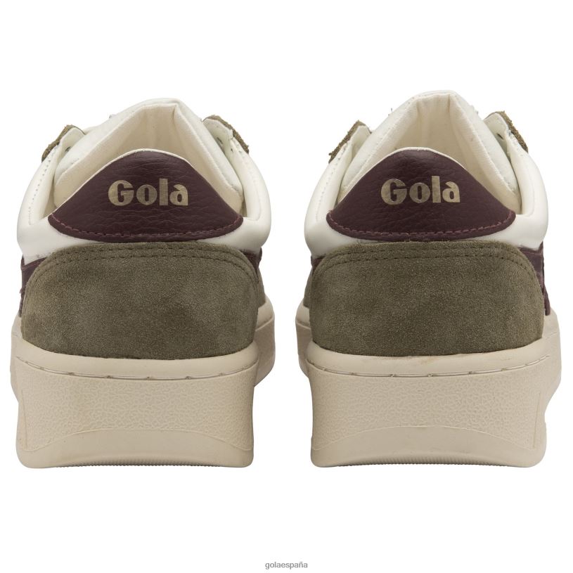 calzado V4PZL246 hombres Gola tenis classics grandslam quadrant blanco hueso/caqui/burdeos